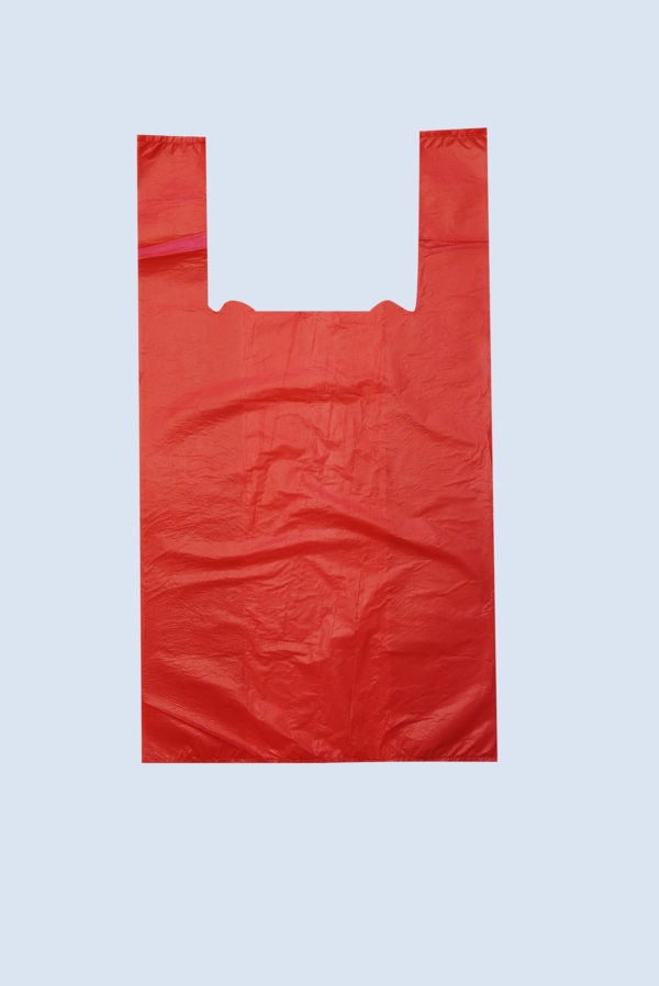 Пакет "майка" красный 24+12х45 (12мкм). Чаще всего применяется в магазинах для продажи покупателю. Цена: 0.43 руб.