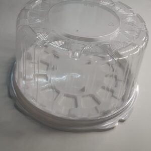 одноразовая пластиковая круглая коробка 165х100мм белое дно прозрачная крышка оптом не дорого