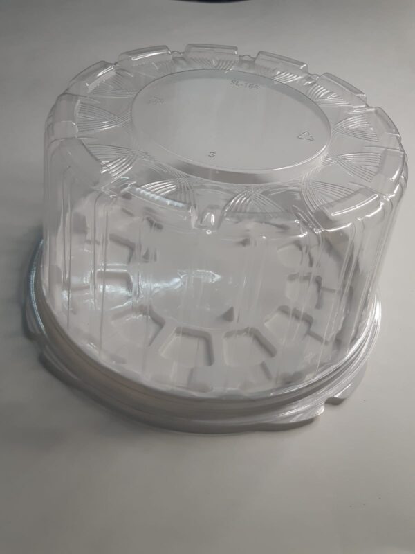одноразовая пластиковая круглая коробка 165х100мм белое дно прозрачная крышка оптом не дорого