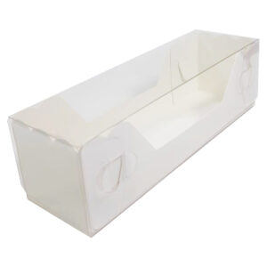 Коробка "МАКАРОНИ" 185х55х50мм с прозрачной крышкой. Одноразовая складная коробка для макарун с размерами 185х55х50мм изготавливается из б...